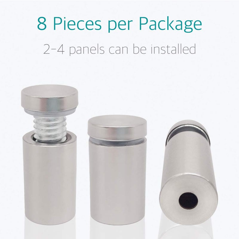 Lantee 1/2" x 3/4" Wall Sign Standoff Mounting Hardware Kit - Lantee 8 Pcs 12 x 20mm Glass Standoffs Mounts Screws, Stainless Steel Standoff Bolts - Image 2